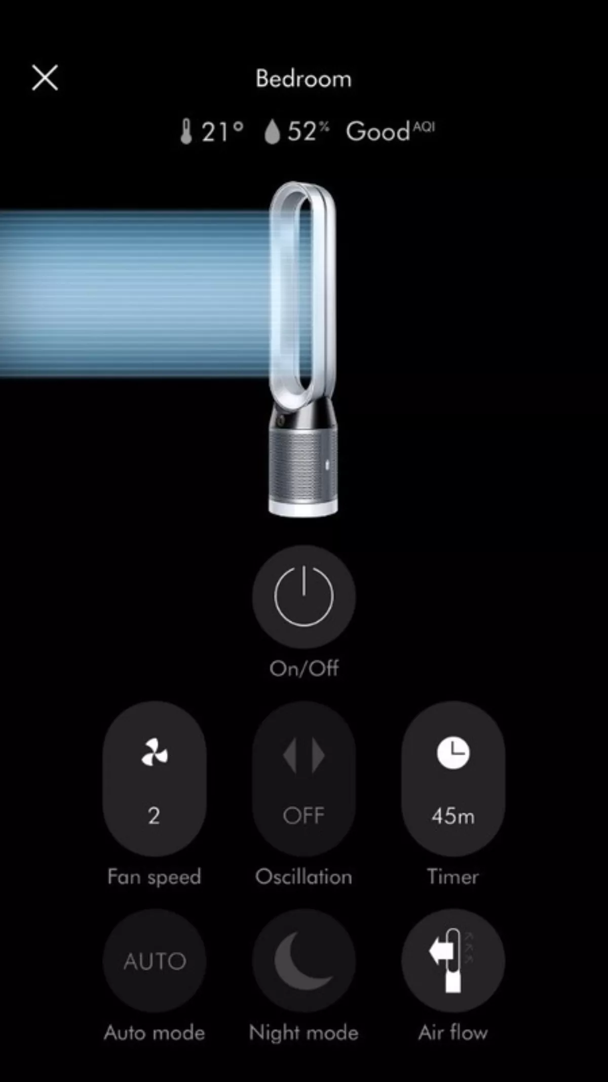 Dyson fan deals night mode