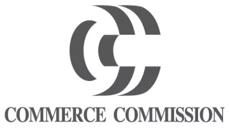 Comcom logo vert grey