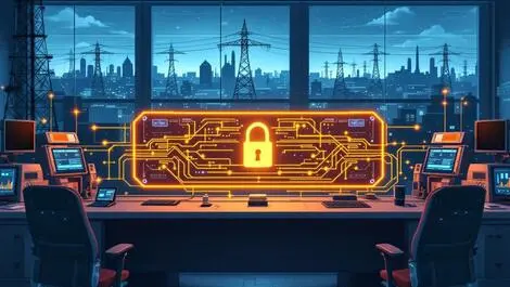 Story image (Secure industrial control room glowing barrier one way data transfer energy sector.webp)