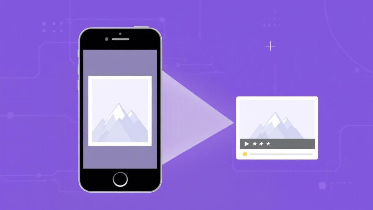 Photo transforming into video illustration