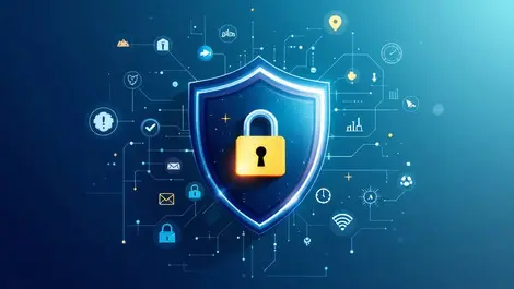 Locked shield digital symbols new zealand map cybersecurity protection