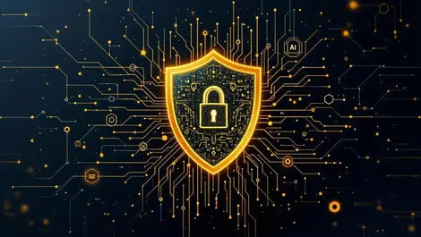 Computer shield icon digital security ai neural network protection testing