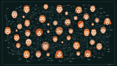 Stranger things characters data graph illustration detective board style