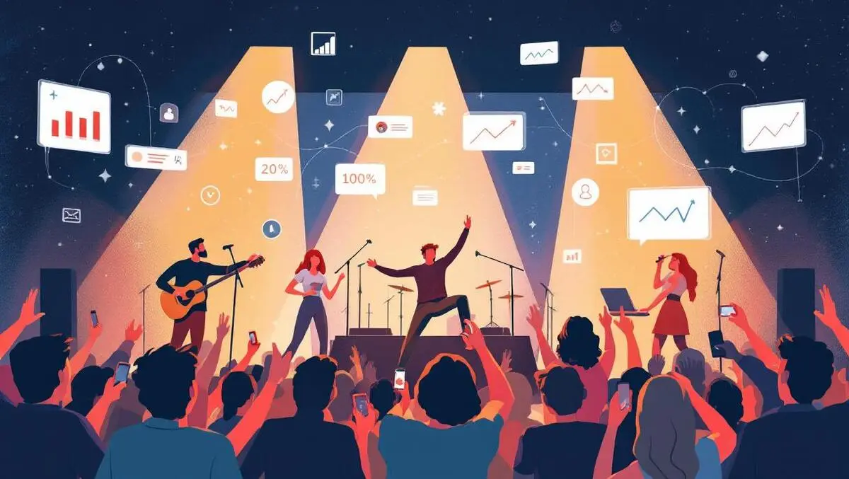 New zealand music band performing on stage with digital engagement