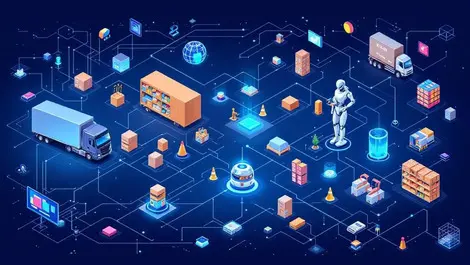 Ai predictive analytics powering australian retail supply chain illustration