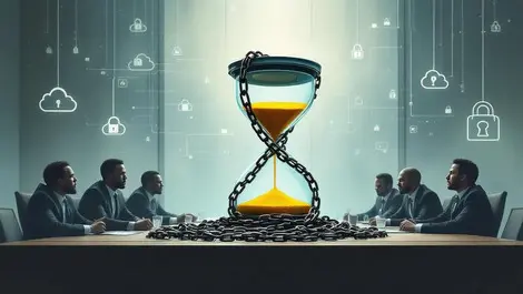 South africa boardroom hourglass chains cybersecurity anxiety