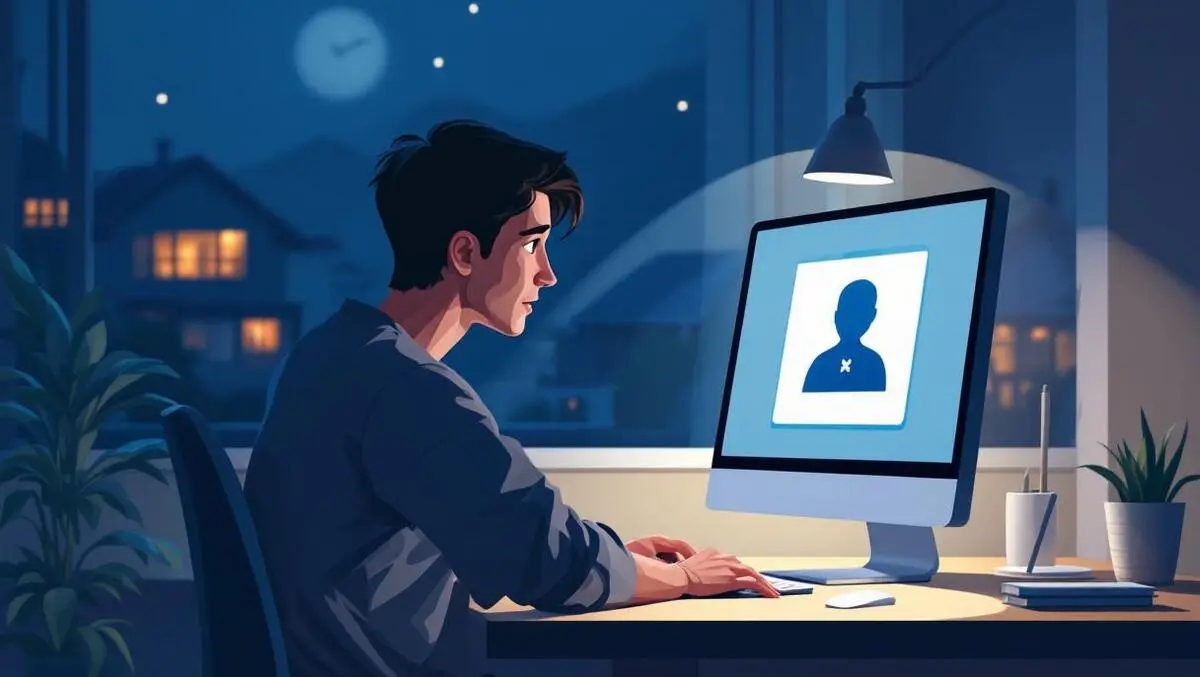 Worried patient computer broken medical lock nz suburb night scene