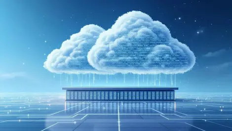 Dual crystal clouds merging over enterprise ai datacenter integration