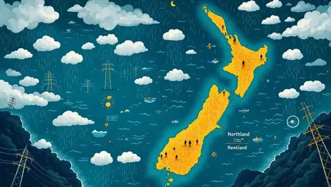 Nz map auckland northland infrastructure climate risk vector